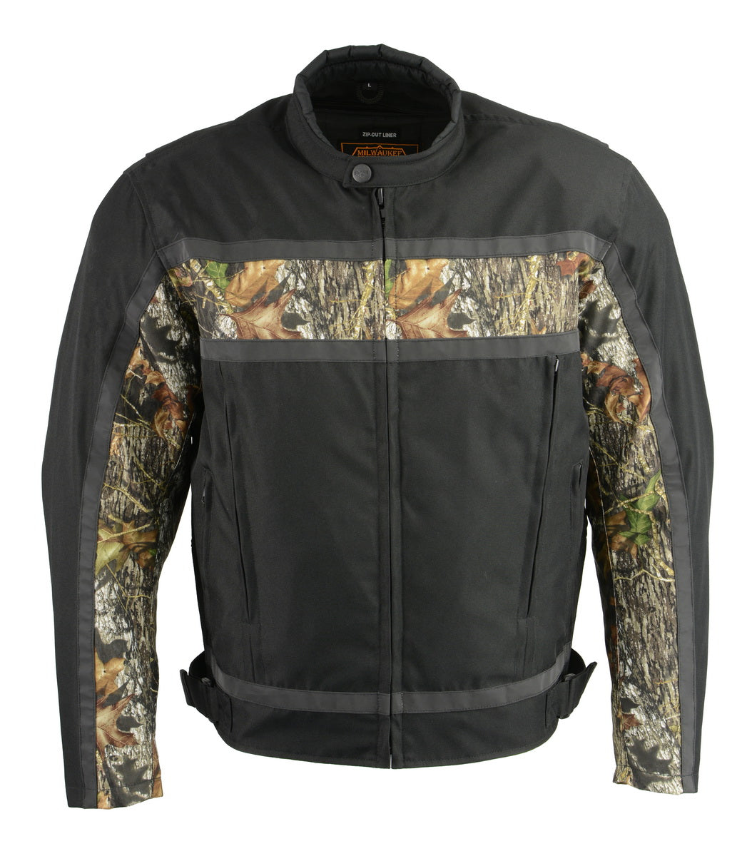 Milwaukee Leather MPM1786 Men's Textile Jacket with Mossy Oak Camo Chest Print