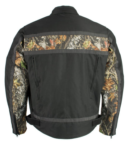 Milwaukee Leather MPM1786 Men's Textile Jacket with Mossy Oak Camo Chest Print