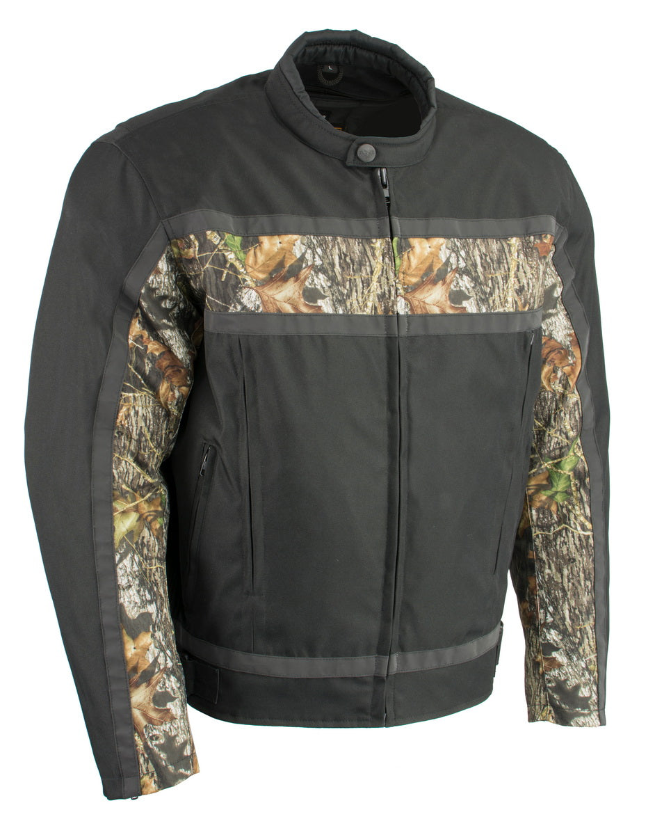 Milwaukee Leather MPM1786 Men's Textile Jacket with Mossy Oak Camo Chest Print