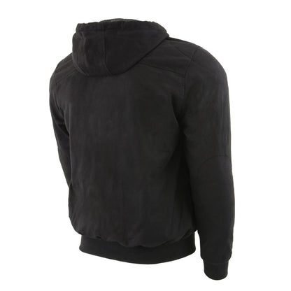 Milwaukee Leather MPM1788 Men's Black CE Approved Armored Riding Hoodie with Aramid by DuPont Fibers