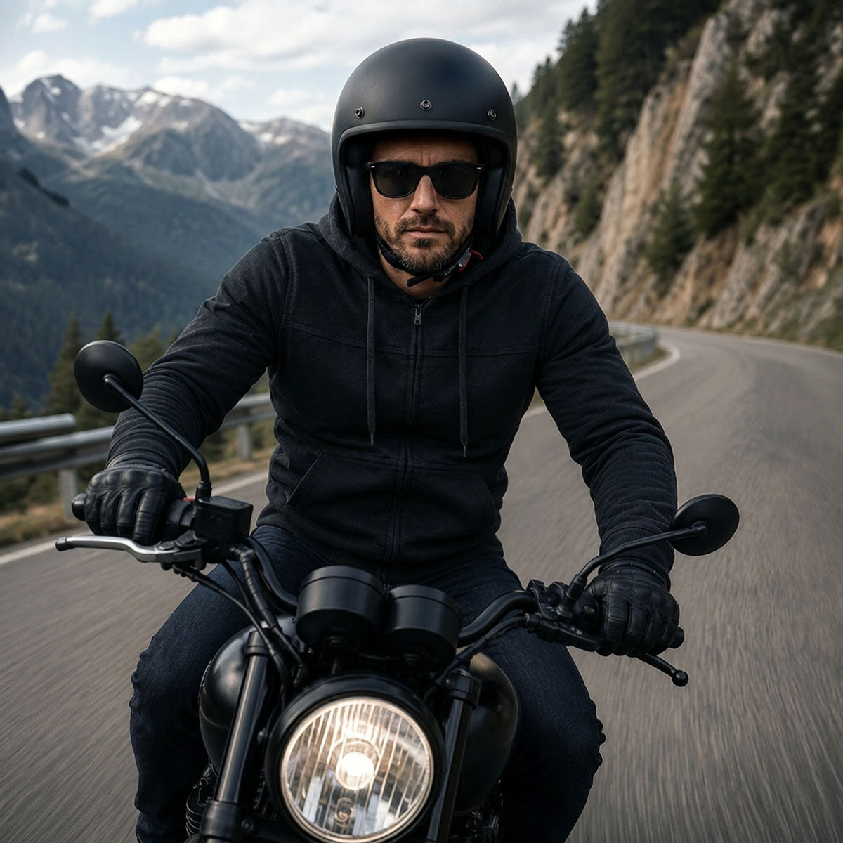 Milwaukee Leather Men's Black Streetguard Riding Hoodie - Aramid