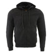 Milwaukee Leather MPM1788 Men's Black CE Approved Armored Riding Hoodie Sweater w/ Aramid by DuPont Fibers