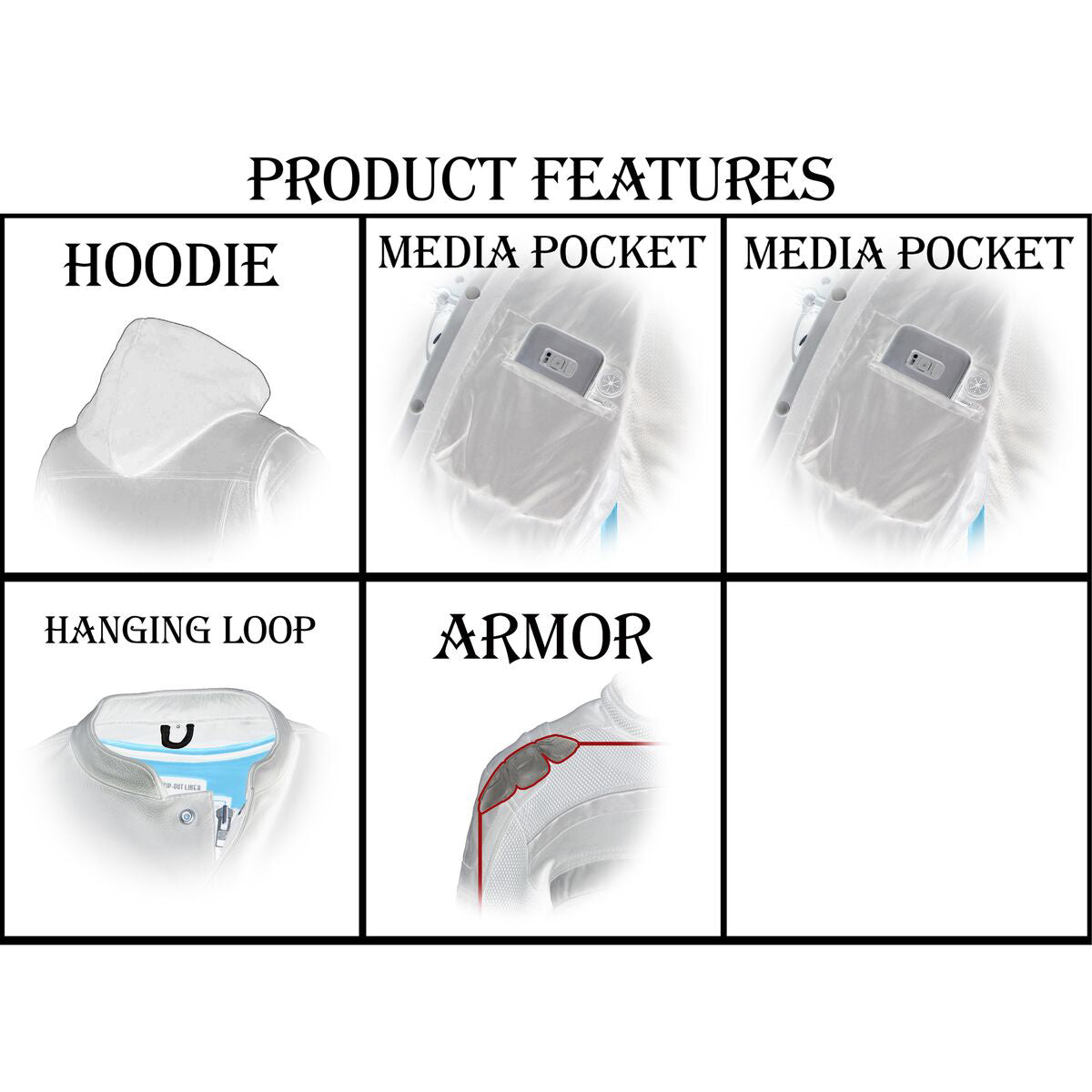 Milwaukee Leather Men's Streetguard Black CE Armored Riding Hoodie, Shoulder and Elbow Armor - MPM1788