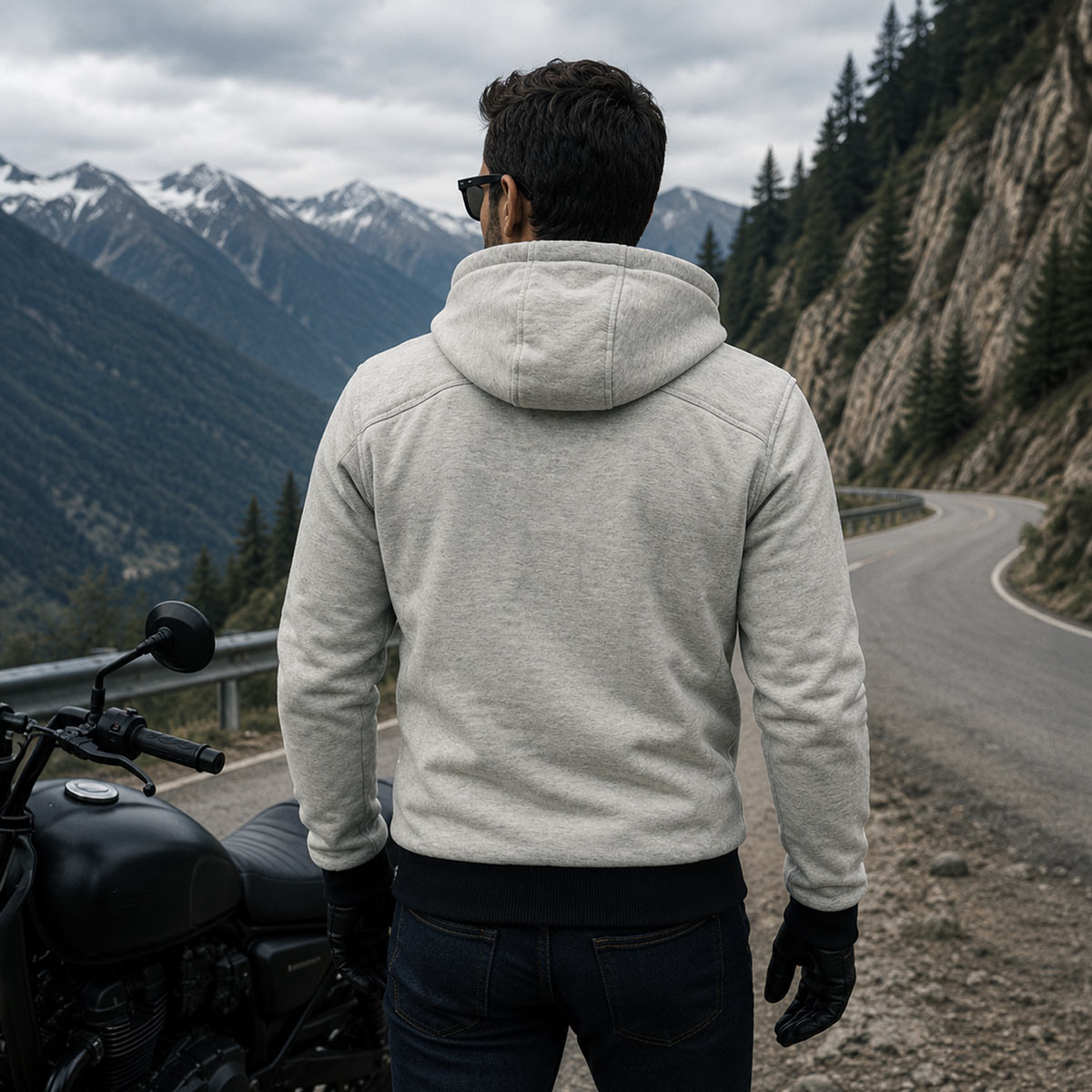 Milwaukee Leather Men's Streetguard Riding Hoodie - Aramid Reinforced with CE Shoulder and Elbow Armor