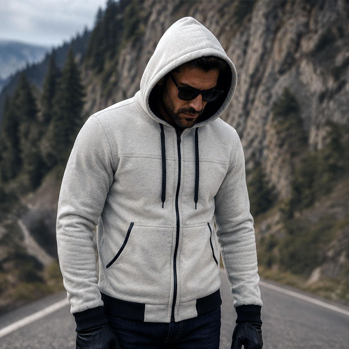 Milwaukee Leather Men's Silver Streetguard Riding Hoodie - Aramid