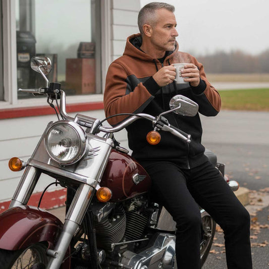 Milwaukee Leather Men's Streetguard Riding Hoodie - Aramid Reinforced with CE Shoulder and Elbow Armor
