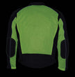 Milwaukee Leather MPM1790 Men's Black and Neon Green Hi Vis Mesh Racer Armored Jacket with Removable Rain Jacket