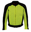 Milwaukee Leather MPM1790 Men's Black and Neon Green Hi Vis Mesh Racer Armored Jacket with Removable Rain Jacket