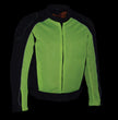 Milwaukee Leather MPM1790 Men's Black and Neon Green Hi Vis Mesh Racer Armored Jacket with Removable Rain Jacket
