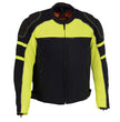 Milwaukee Leather MPM1791 Men's Black and Neon Green Armored Textile Motorcycle Riding Jacket