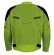 Milwaukee Leather MPM1792 Men's Black and High-Viz Green CE Armored Textile Motorcycle Jacket- All Season Biker Jacket