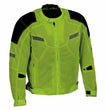 Milwaukee Leather MPM1792 Men's Black and High-Viz Green CE Armored Textile Motorcycle Jacket- All Season Biker Jacket
