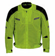 Milwaukee Leather MPM1792 Men's Black and High-Viz Green CE Armored Textile Motorcycle Jacket- All Season Biker Jacket