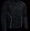 Milwaukee Leather MPM1793 Black Armored Mesh Motorcycle Jacket for Men - All Season Biker Jacket