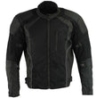 Milwaukee Leather MPM1793 Black Armored Mesh Motorcycle Jacket for Men - All Season Biker Jacket