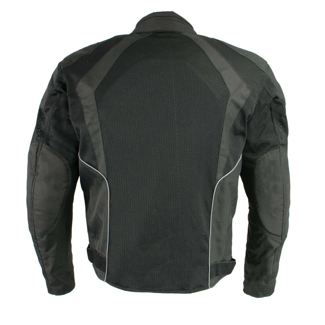Milwaukee Leather MPM1793 Black Armored Mesh Motorcycle Jacket for Men - All Season Biker Jacket