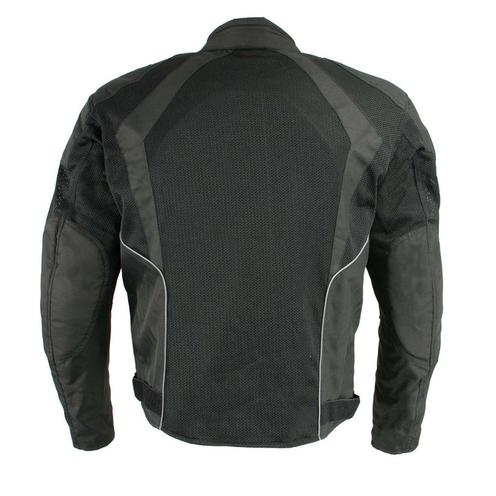 Milwaukee Leather MPM1793 Black Armored Mesh Motorcycle Jacket for Men - All Season Biker Jacket