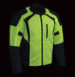 Milwaukee Leather MPM1793 Green High Vis Armored Mesh Motorcycle Jacket for Men - All Season Biker Jacket