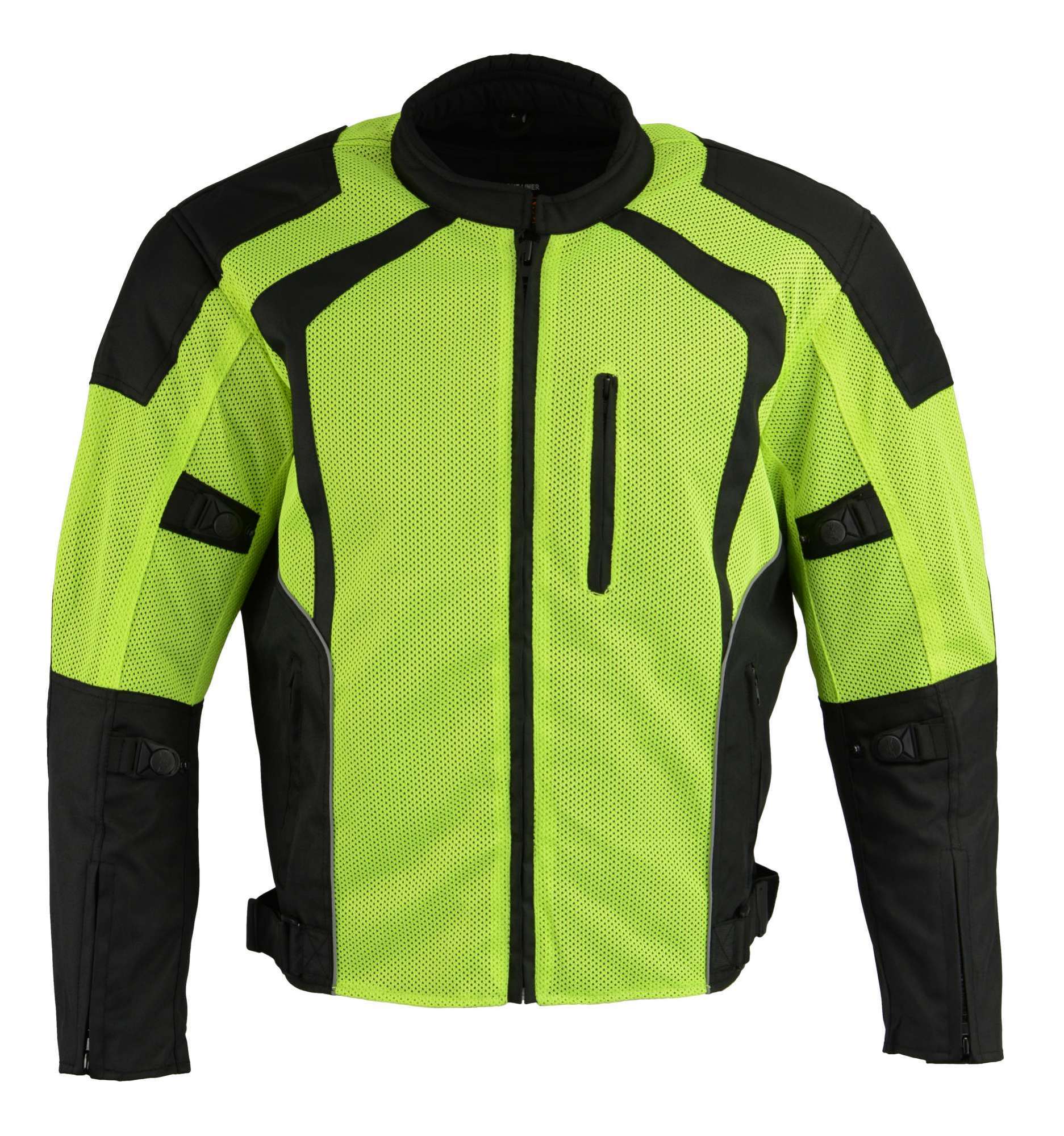 Milwaukee Leather MPM1793 Green High Vis Armored Mesh Motorcycle