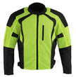 Milwaukee Leather MPM1793 Green High Vis Armored Mesh Motorcycle Jacket for Men - All Season Biker Jacket