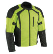 Milwaukee Leather MPM1793 Green High Vis Armored Mesh Motorcycle Jacket for Men - All Season Biker Jacket