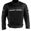 Milwaukee Leather MPM1794 Black Armored Mesh Racer Jacket with Reflective Piping for Men - All Season Jacket