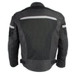 Milwaukee Leather MPM1794 Black Armored Mesh Racer Jacket with Reflective Piping for Men - All Season Jacket