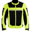 Milwaukee Leather MPM1794 High Vis Green Armored Mesh Racer Jacket with Reflective Piping for Men - All Season Jacket