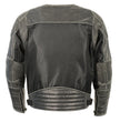 Milwaukee Leather MPM1796 Men's Armored Distressed Grey Leather and Mesh Racer Jacket