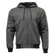 Milwaukee Leather Men's Bare Bones Charcoal Reflective Skull CE Armored Riding Hoodie, Shoulder and Elbow Armor - MPM1799