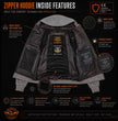 Milwaukee Leather Men's Armored Riding Hoodie w/ Aramid Fibers