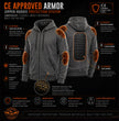 Milwaukee Leather Men's Armored Riding Hoodie w/ Aramid Fibers