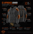Milwaukee Leather Men's Streetguard Riding Hoodie - Aramid Reinforced with CE Shoulder and Elbow Armor
