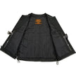 Milwaukee Leather MPM3739 Men's Black 'Side Laced' Textile Zipper Front Motorcycle Vest