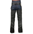 Milwaukee Leather MPM5705 Men's Black Vented Textile Chaps with Leather Trim and Snap Out Liner