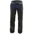 Milwaukee Leather MPM5706 Men's Black Vented Textile Chaps with Leather Trim
