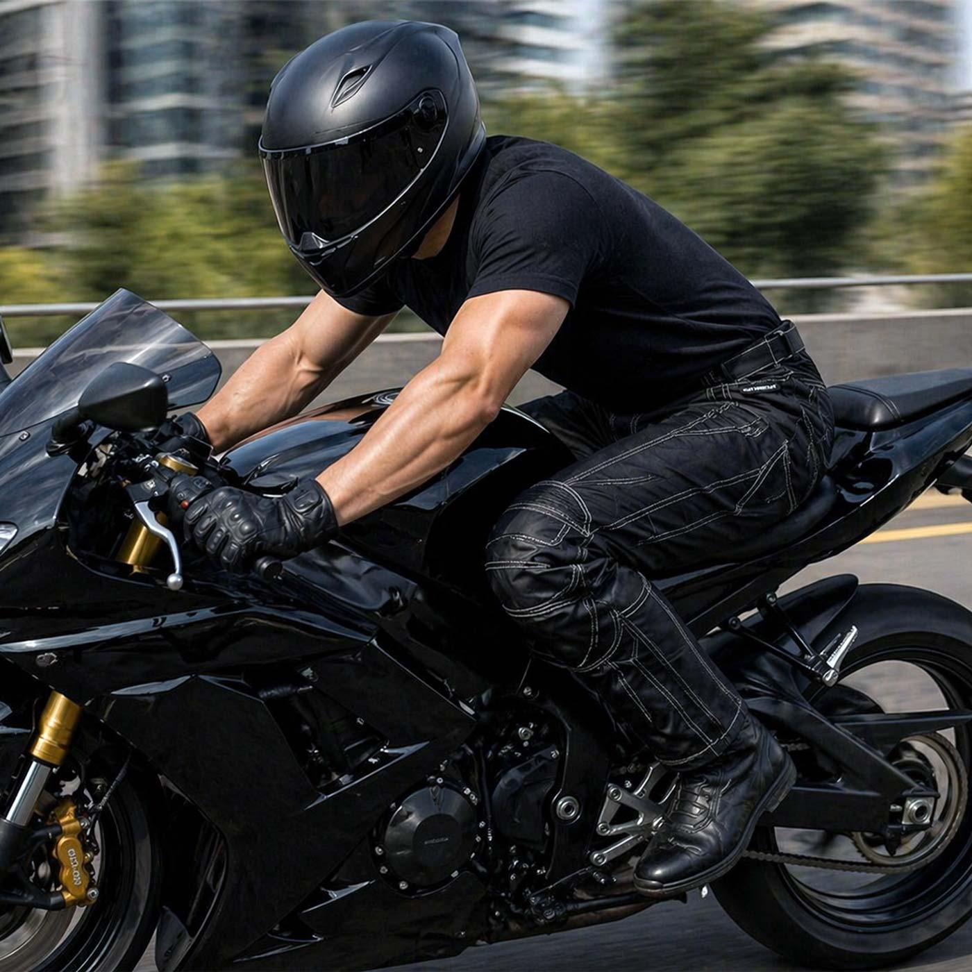 パンツ BROCHURE TROOPER6 Milwaukee Leather MPM5729 Men's Black Tri-Tex Fabric Motorcycle