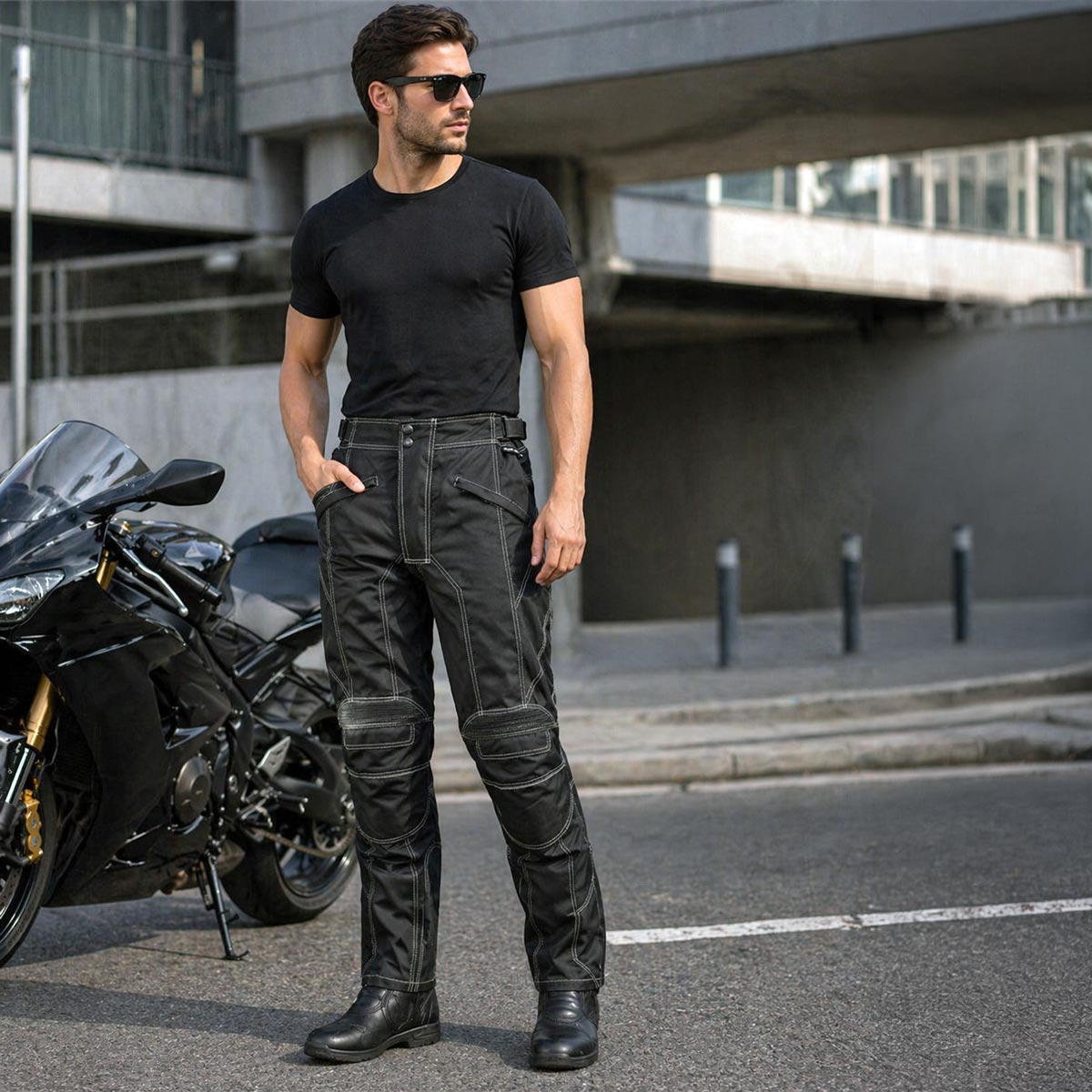 Milwaukee Leather MPM5729 Men's Black Tri-Tex Fabric Motorcycle
