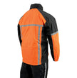 Milwaukee Leather MPM9510 Men's Black and Orange Motorcycle Water Resistant Rain Suit w/ Hi-Vis Reflective Tape
