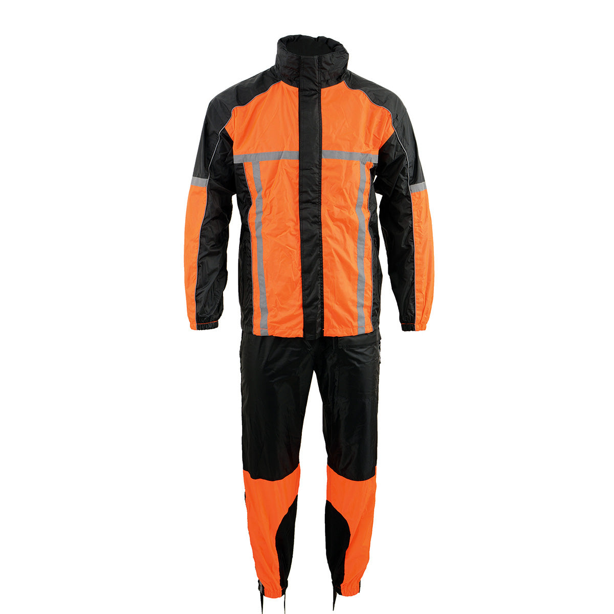 メイメイ Milwaukee Leather MPM9510 Men's Black and Orange Motorcycle Water