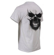 Milwaukee Leather MPMH116001 Men's 'Ghost' Skull Double Sided White Printed T-Shirt - Large