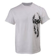 Milwaukee Leather MPMH116001 Men's 'Ghost' Skull Double Sided White Printed T-Shirt - 3X-Large
