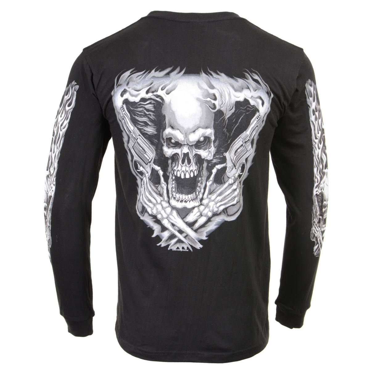 Milwaukee Leather MPMH117002 Mens 'Assassin' Double Sided Black Long Sleeve T-Shirt - 3X-Large