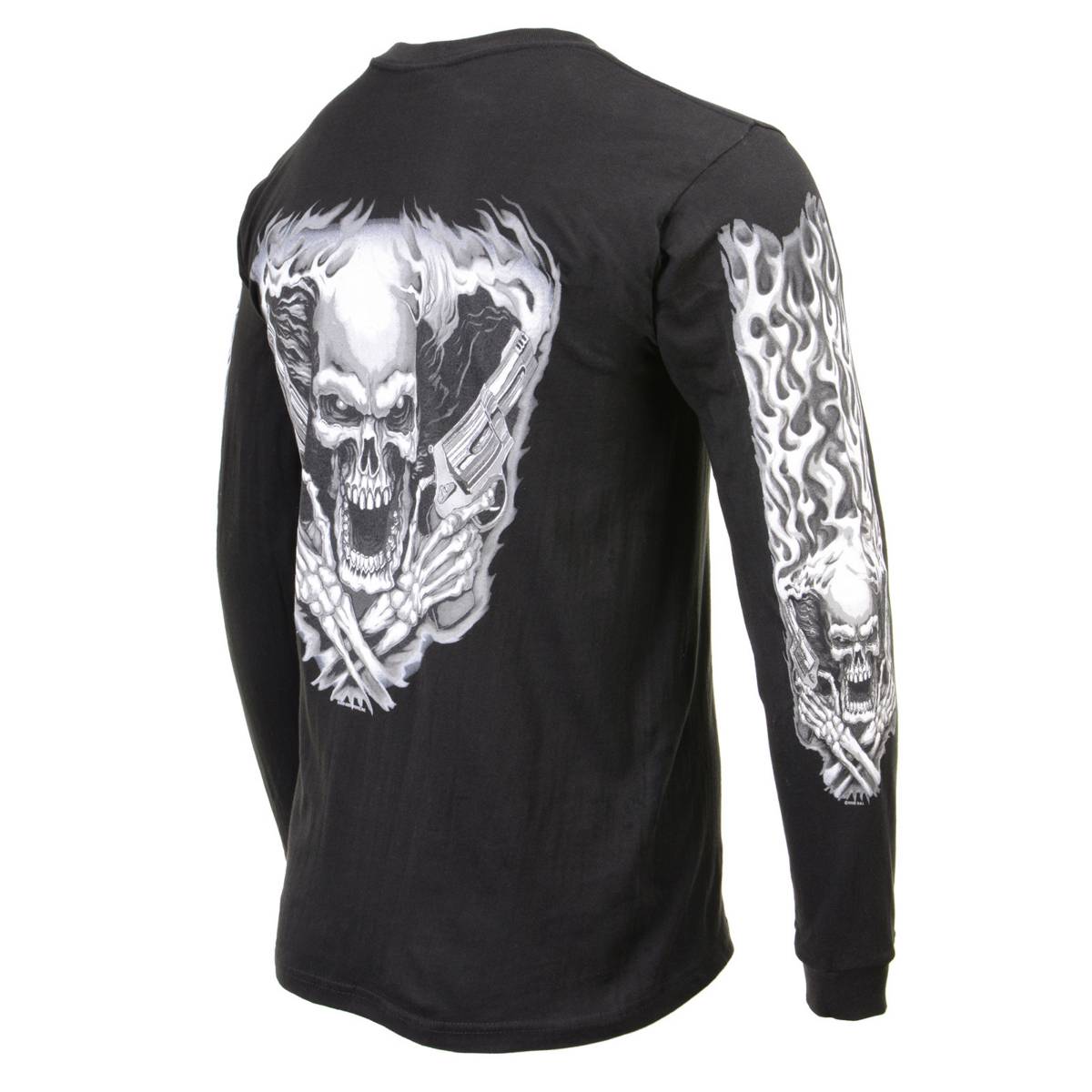 Milwaukee Leather MPMH117002 Mens 'Assassin' Double Sided Black Long Sleeve T-Shirt - 3X-Large