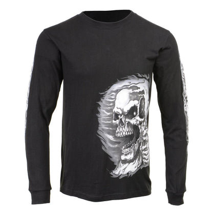 Milwaukee Leather MPMH117002 Mens 'Assassin' Double Sided Black Long Sleeve T-Shirt - 2X-Large