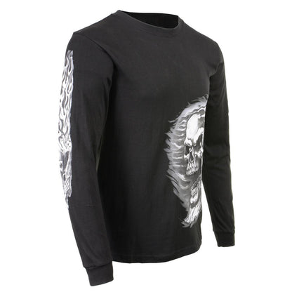 Milwaukee Leather MPMH117002 Mens 'Assassin' Double Sided Black Long Sleeve T-Shirt - X-Large