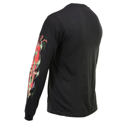 Milwaukee Leather MPMH117005 Men’s ‘Electric Skull’ Long Sleeve Black T-Shirt - Large