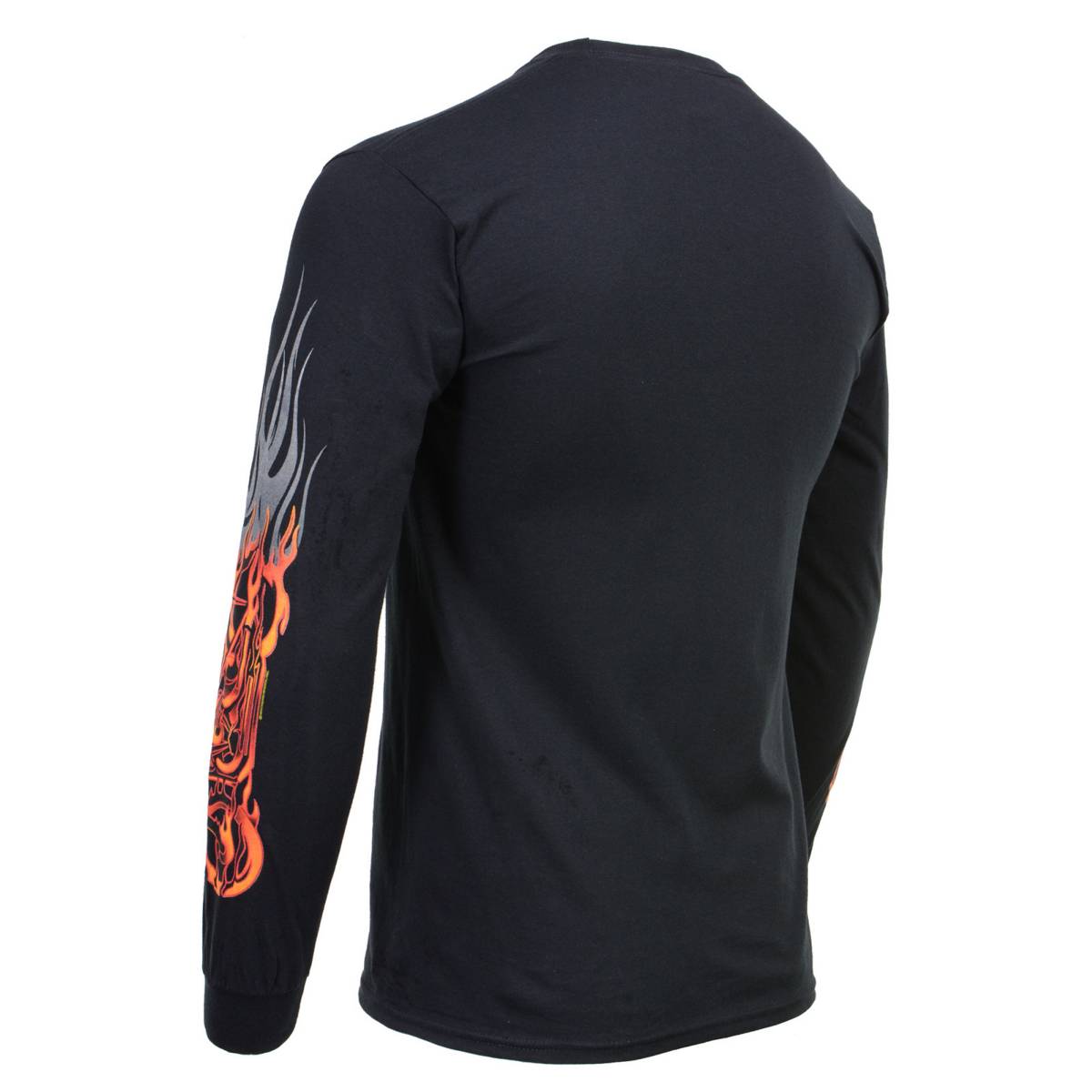 Milwaukee Leather MPMH117007 Men’s ‘Fire Bobber’ Long Sleeve Black T-Shirt - Large