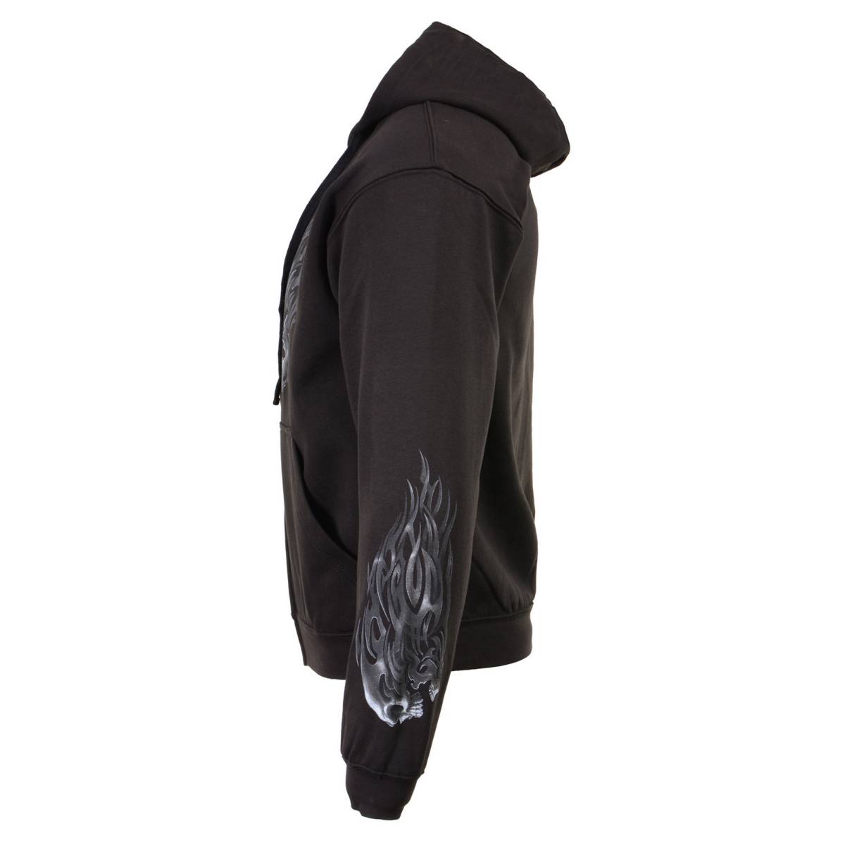 Milwaukee Leather MPMH118001 Men’s ‘Head Butt Skulls’ Black Hoodie with Zipper Closure - X-Large