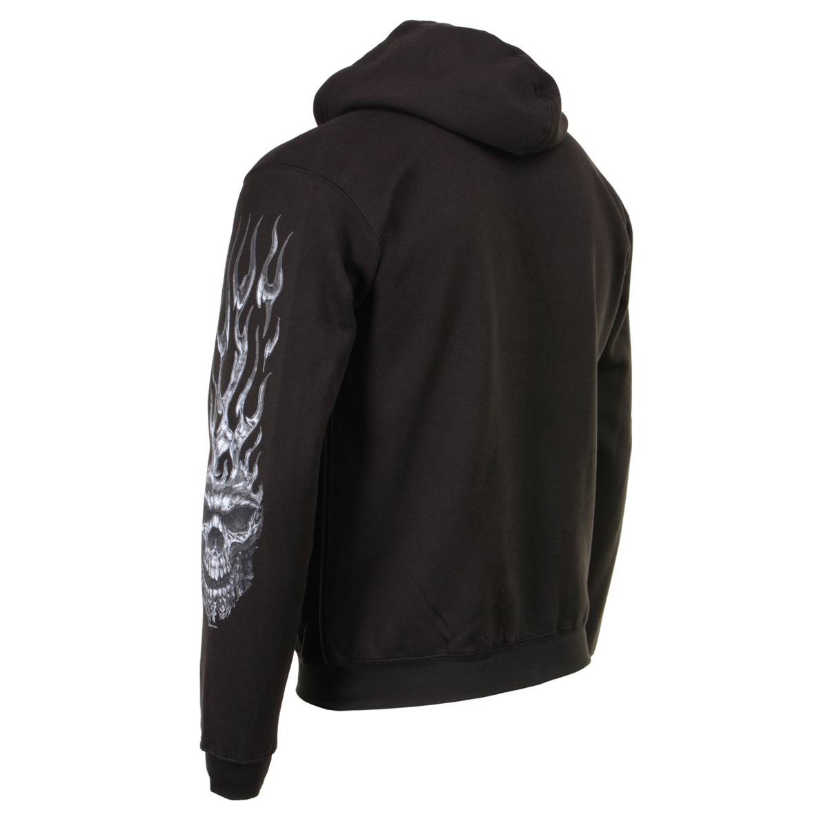 Milwaukee Leather MPMH118002 Men’s ‘Shredder Skull’ Black Hoodie with Zipper Closure - Large